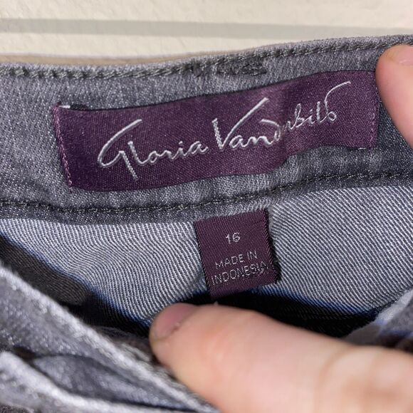 Gloria Vanderbilt Amanda Jeans Size 16 Gray High Rise - Picture 2 of 6